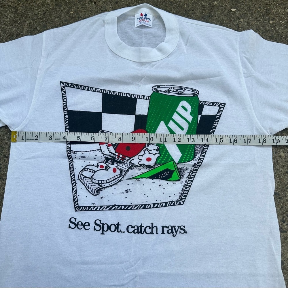 VTG Seven Up 7Up See Spot Catch Rays Single Stitch T-Shirt Size Medium 1988 - Picture 6 of 11